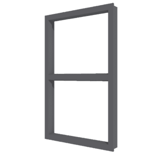 Aluminiumfenster anthrazit aus Aluminium mit mittlerer Querleiste und schlankem Rahmen